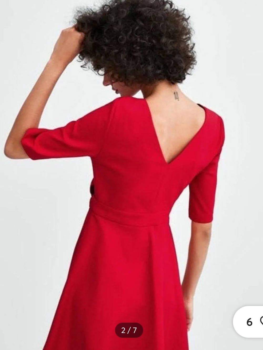 Zara Women’s Red Wrapped Pleated Quarter Sleeve Mini Dress - Picture 3 of 13